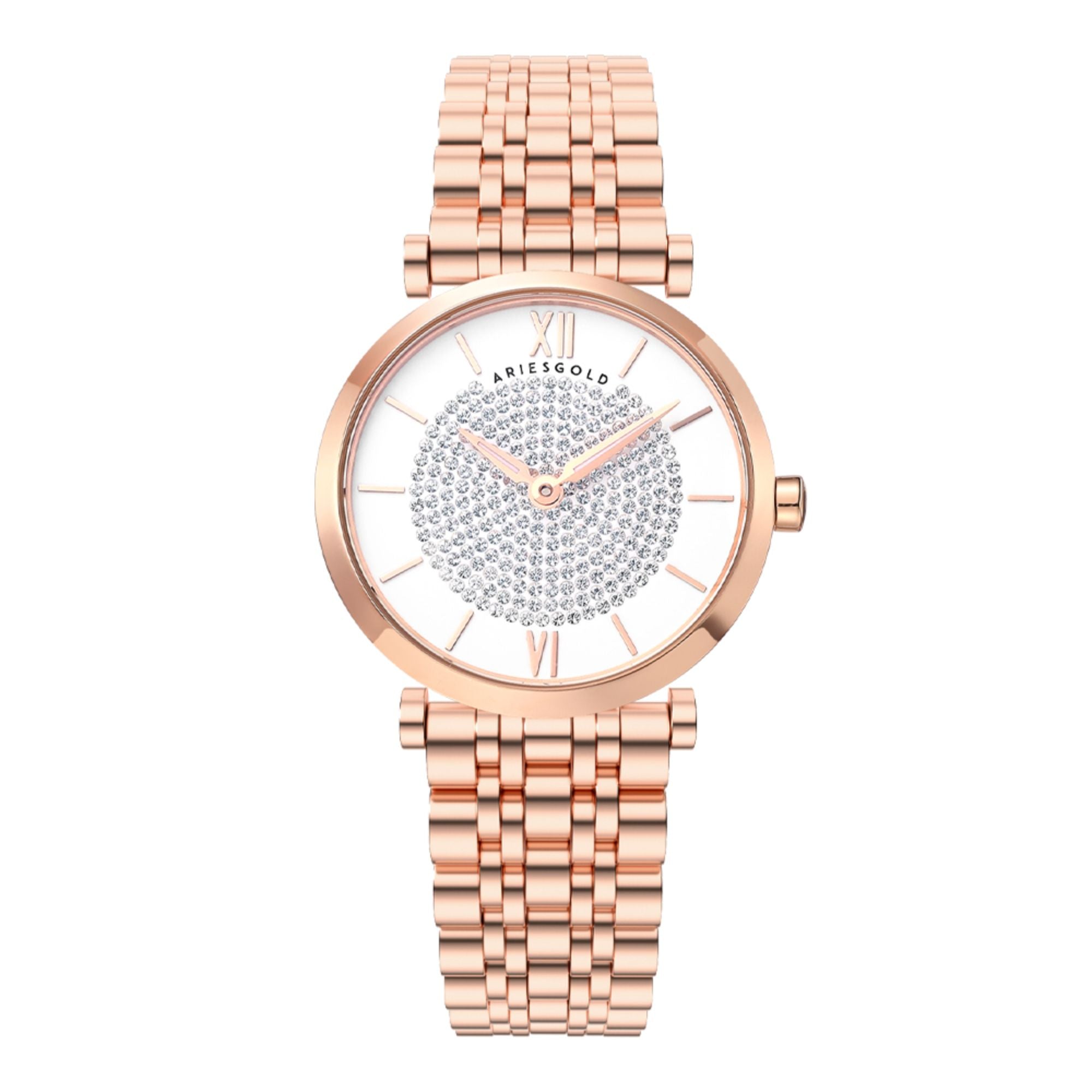 Aries Gold Draliet Rose Gold Stainless Steel Strap Women Majestic Watc