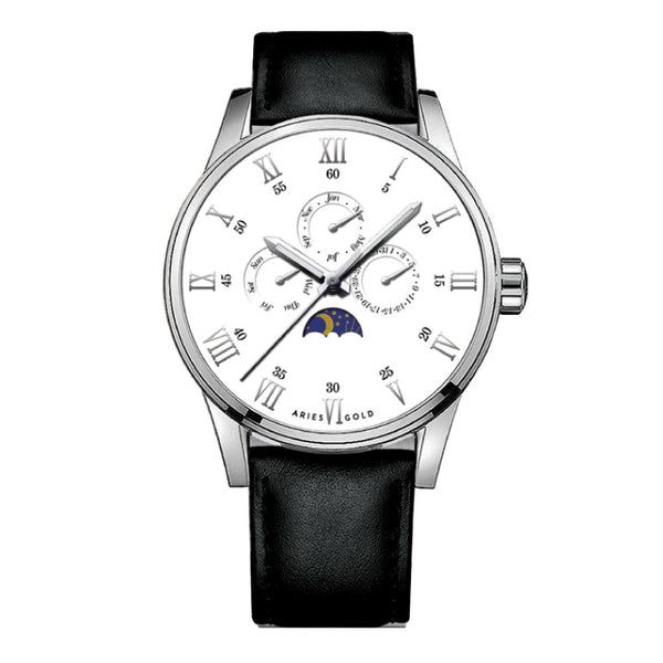 Aries Gold Multifunction Leather Strap Men's Watch G 7019 S-W