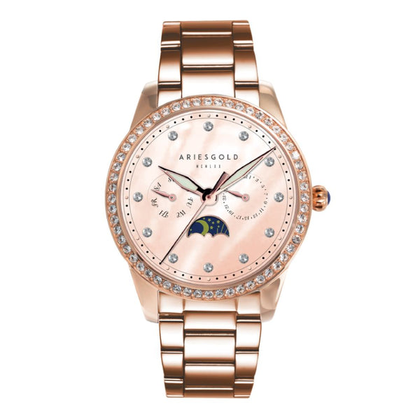 Aries Gold Multifunction Stainless Steel Women's Watch L 5040 RG-RGMP