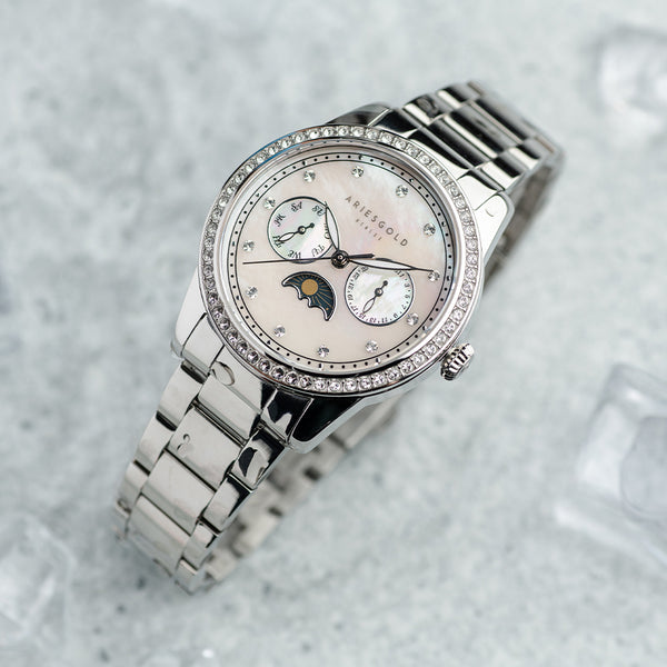Aries Gold Multifunction Stainless Steel Women's Watch L 5040 S-MP