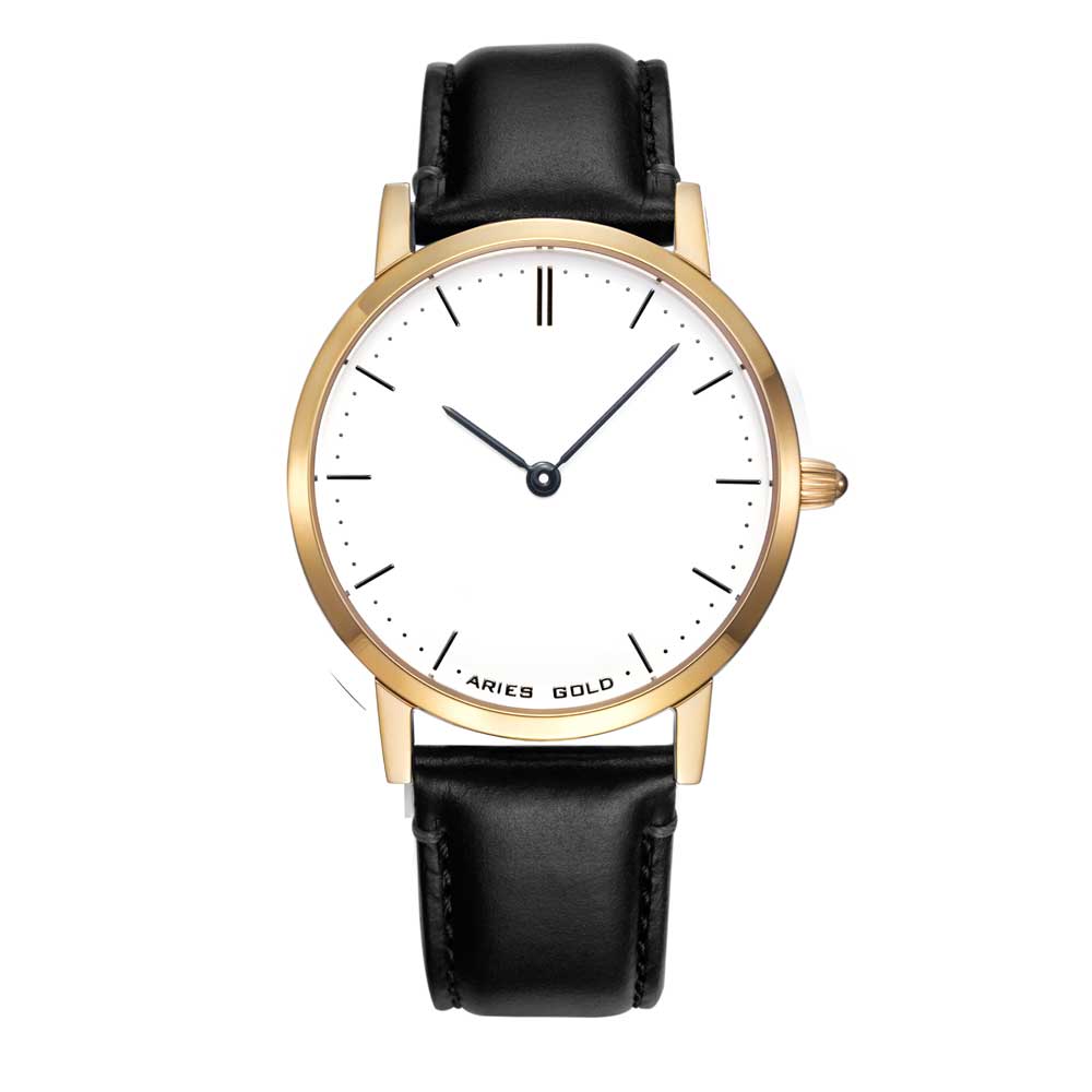 Aries Gold Women | Ladies Watch L 1008 G-W | Gold Watch with Black Strap